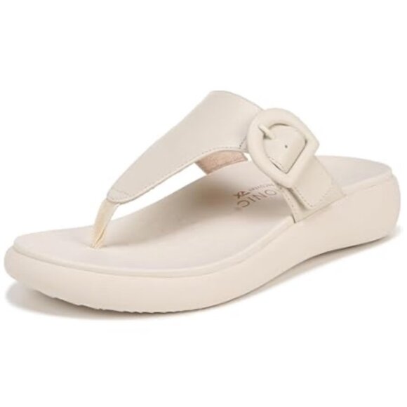 Vionic Activate RX Womens Comfort Flip Flop Sandals Cream Size 11 Wide - Picture 1 of 9